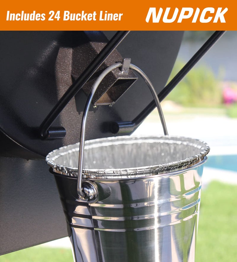 NUPICK 24 Pack Grease Bucket Liner Compatible for Pit Boss Grills 67292 Foil  Oklahoma Joe's 9518545P06  Z Grill Bucket  Recteq Large Bucket  etc. 6.3  x 6.0   Disposable Aluminum - Image 5